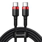 ACC Baseus Cafule USB Type-C, 100W gyorstöltő adatkábel, 2m, fekete/piros