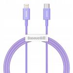 ACC Baseus Superior USB Type-C – iPhone, 20W gyorstöltő adatkábel, 1m, lila