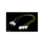 KAB Akasa 4pin Molex - 3x 4pin PWM ventilátor kábel - 30cm - AK-CB002