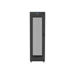Lanberg 19" szabadon álló rack szekrény 42U/600X600 perforált ajtó, lapraszerelt, LCD kijelző, fekete V2