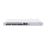 MikroTik CRS312-4C+8XG-RM rackbe szerelhető switch, 8x10Gbit RJ45, 4x 10Gbit RJ45/SFP+ port, redundáns táp