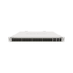 MikroTik CRS354-48G-4S+2Q+RM rackes switch, 48xGbit RJ45 porttal, 4x SFP+, 2x 40GbE QSFP port, redundáns táp