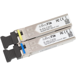 MikroTik SFP bidi modul pár 1,25G egyszálas optikához, 20km, szimplex LC csatlakozóval, kettesével rendelhető