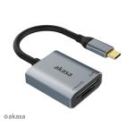 USB Akasa - USB 3.2 Type-C - 2 portos kártyaolvasó - AK-CR-10BK - Fekete