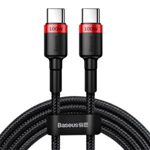 ACC Baseus Cafule USB Type-C, 100W gyorstöltő adatkábel, 2m, fekete/piros