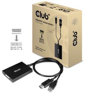 ADA Club3D DISPLAYPORT TO DUAL LINK DVI-I DUAL LINK ACTIVE ADAPTER MAX RES 4K30HZ