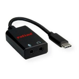 ADA Roline USB Type-C - 2x 3,5mm jack M/F adapter - 0,13m
