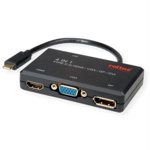 ADA Roline USB Type-C - VGA / HDMI / DP  M/F adapter