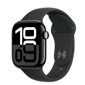 Apple Watch S10 GPS 42mm Jet Black Alu Case with Black Sport Band - S/M