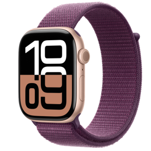 Apple Watch S10 GPS 46mm Rose Gold Alu Case with Plum Sport Loop