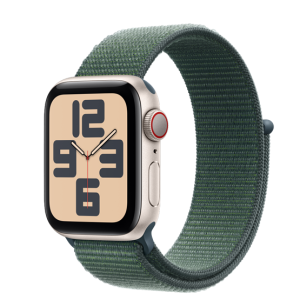 Apple Watch SE2 v3 Cellular 40mm Starlight Alu Case with Lake Green Sport Loop