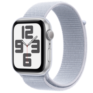 Apple Watch SE2 v3 GPS 44mm Silver Alu Case with Blue Cloud Sport Loop