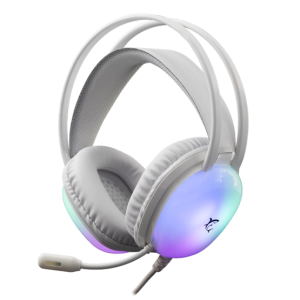 HDP White Shark GH-2444W PEACOCK gamer fejhallgató mikrofonnal - RGB - fehér