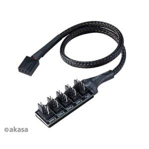 KAB Akasa - Flexa FP5H - 5x 4pin PWM ventilátor kábel - 30cm - AK-CBFA08-30BK