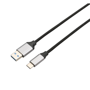 KAB AVAX CB301G STEELY USB A-Type C 60W gyorstöltő, sodorszálas kábel, 3A, acélszürke - 1,5m