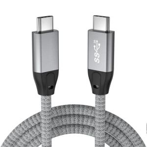 KAB AVAX CB901 THUNDER 3.2 Type C 100W/10Gbps fonott kábel, viharszürke - 1m