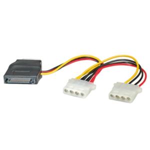 KAB Roline SATA - 3xMolex Y tápkábel - 0.2m