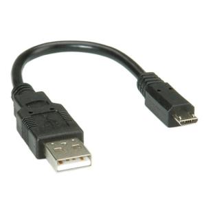 KAB Roline USB2.0 A - microUSB B kábel - 0,15m