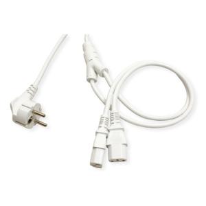 KAB Roline Y-Tápkábel Schuko - 2x C13- fehér - 2m