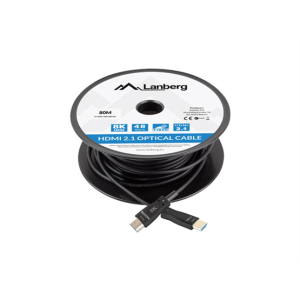 Lanberg HDMI v2.1 M/M 8K@60Hz DSC használatával, összekötő AOC kábel - 80 méter