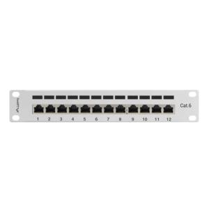 Lanberg Patch panel 12 port 1U 10" CAT.6 árnyékolt, szürke