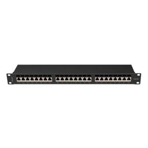 Lanberg Patch panel 24 port 1U 19" CAT.6a FTP, fekete