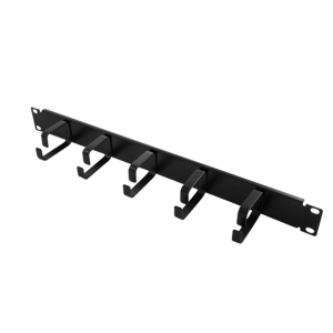 LogiLink 19" 1U kábelrendező gyűrűs panel, 5 fém gyűrű, fekete
