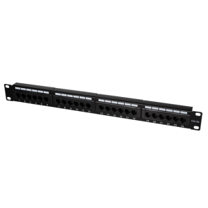 LogiLink Cat.5e patch panel 24-portos, árnyékolatlan, 19" rackbe, fekete