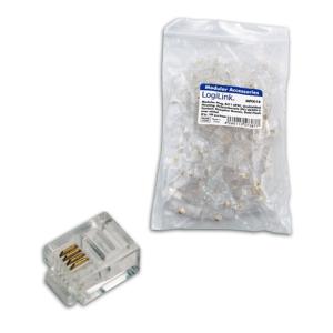 LogiLink MP0018 RJ11 Elemes csatlakozódugasz - 100db/cs