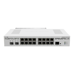 MikroTik 2004-16G-2S+PC passzív hűtéssel, 16x gigabit RJ45 port, 2x SFP+ 10G port, 4GB RAM