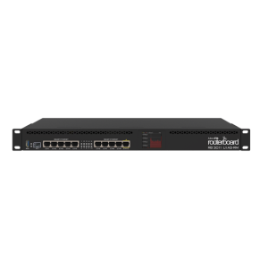 MikroTik 3011UiAS 10x gigabites porttal, 1xSFP, 1xPoE ki, USB, LCD kijelző, rackbe szerelhető