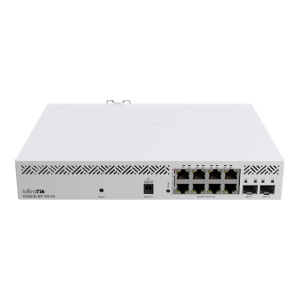 MikroTik 8-portos rackbe szerelhető PoE switch, 2xSFP+ 10G port, SwitchOS