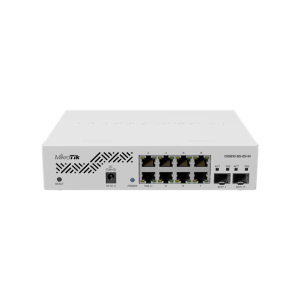 MikroTik 8-portos rackbe szerelhető switch, 2xSFP+ 10G port, SwitchOS