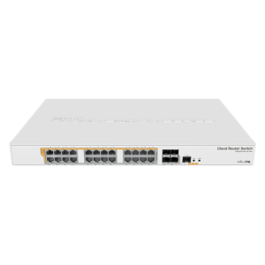 MikroTik Cloud Router Switch  PoE 500W 24xGbit porttal, 4xSFP+ port, rackbe szerelhető