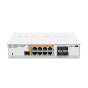 MikroTik CRS112-8P-4S-IN asztali/rackbe szerelhető switch, 8xGbit LAN, 8xPoE kimenet, 4xSFP port