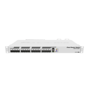 MikroTik CRS317-1G-16S+RM rackbe szerelhető switch, 1xGLAN, 16xSFP+ foglalat, redundáns táp