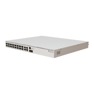 MikroTik CRS520-4XS-16XQ-RM rackbe szerelhető switch, 16x100Gbit QSFP28, 4x25Gbit SFP28 port, redundáns táp
