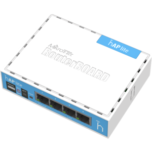 MikroTik hAP lite Classic 4x10/100 Mbps port, 2,4GHz 802.11n wifi