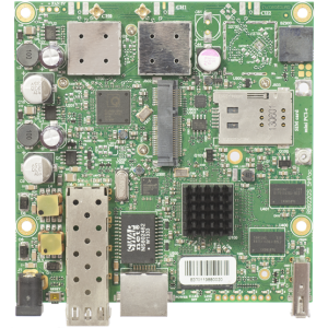 MikroTik RB922UAGS alaplap, 5Ghz ac rádió, 1x gigabites RJ45 port, 1xSFP port, USB, mini-PCIe foglalat, 1xSIM