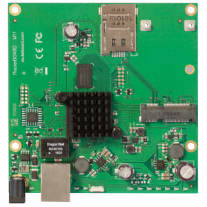 MikroTik RBM11G alaplap, 1x Gbit LAN, 1x miniPCI-e, Level4