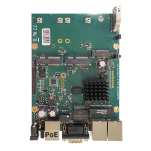MikroTik RBM33G alaplap 3x Gbit LAN, 2x miniPCI-e, Level4