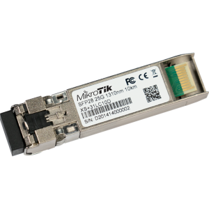 MikroTik SFP+/SFP28 modul 1/10/25G SM 10km 1310nm, duplex LC csatlakozóval