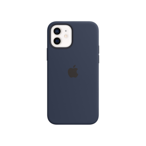 MOBIL Apple iPhone 12/12 Pro Magsafe rögzítésű szilikon tok - Mély tengerészkék