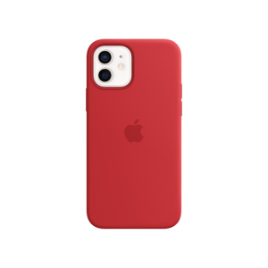 MOBIL Apple iPhone 12/12 Pro Magsafe rögzítésű szilikon tok - (PRODUCT)RED