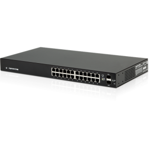 Ubiquiti EdgeSwitch Lite, 24x gigabit RJ45 port, 2xSFP port, rackbe szerelhető
