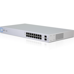 Ubiquiti UniFi Switch, 16x gigabit RJ45 PoE port max. 150W, 2xSFP port, rackbe szerelhető