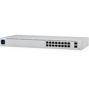 Ubiquiti UniFi Switch Gen2, 16x gigabit RJ45 port, 2xSFP port, 8x 802.3af/at PoE max. 60W, rackbe szerelhető