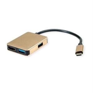 USB Roline Dokkoló USB Type-C - 4K HDMI / 2x USB 3.2 / 1x Type-C - arany