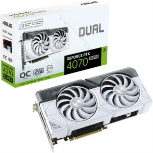 VGA ASUS NVIDIA RTX 4070 SUPER 12GB GDDR6 - DUAL-RTX4070S-O12G-WHITE