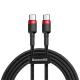 ACC Baseus Cafule USB Type-C, 60W gyorstöltő adatkábel, 1m, piros/fekete
